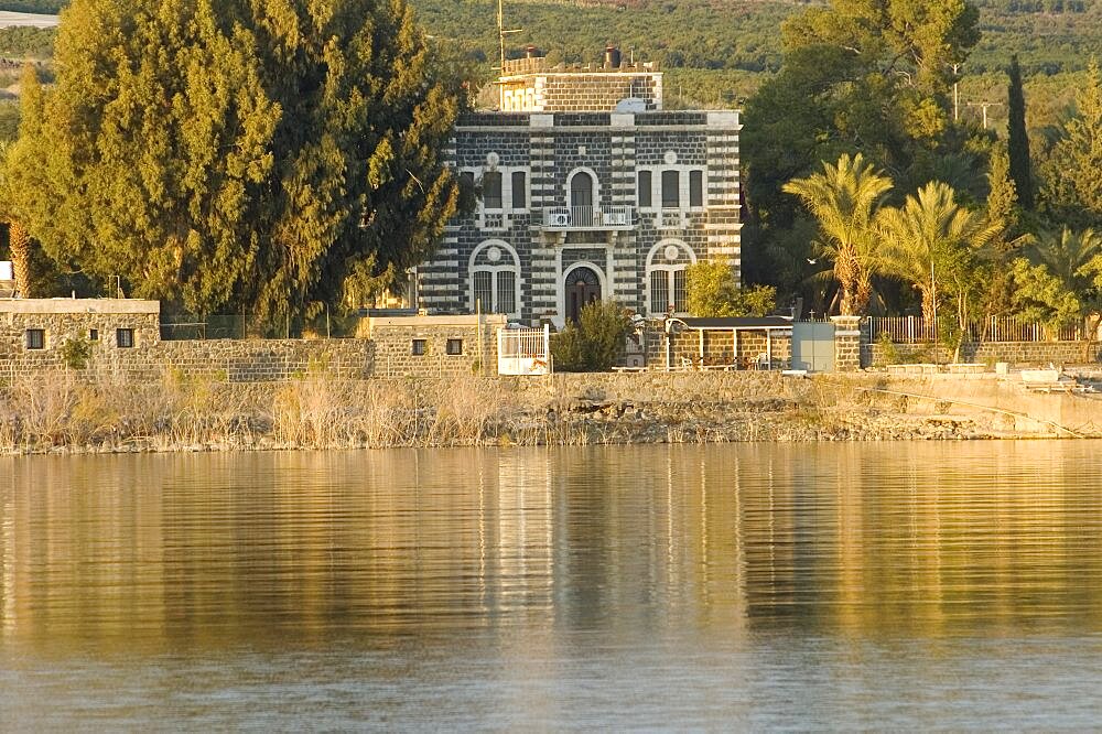 Aerial photograph of Capernaum at the Sea of Galilee, Israel