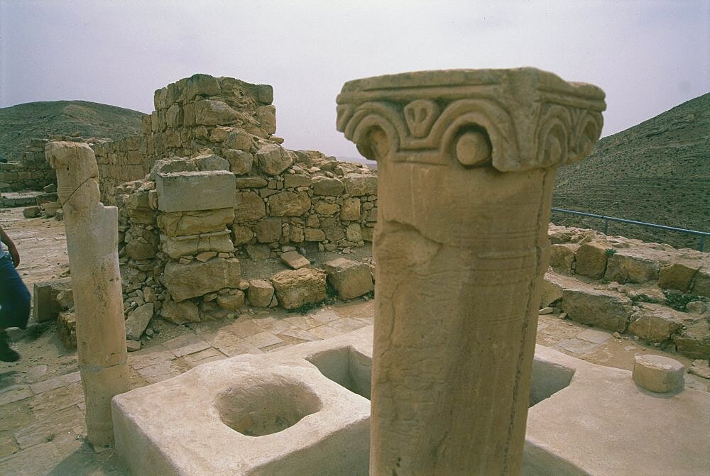 View of the ruins of Mampsis, Israel
