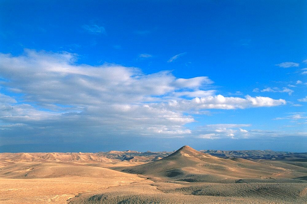 Aerial view of the Judea Desert and the Dead sea, Israel