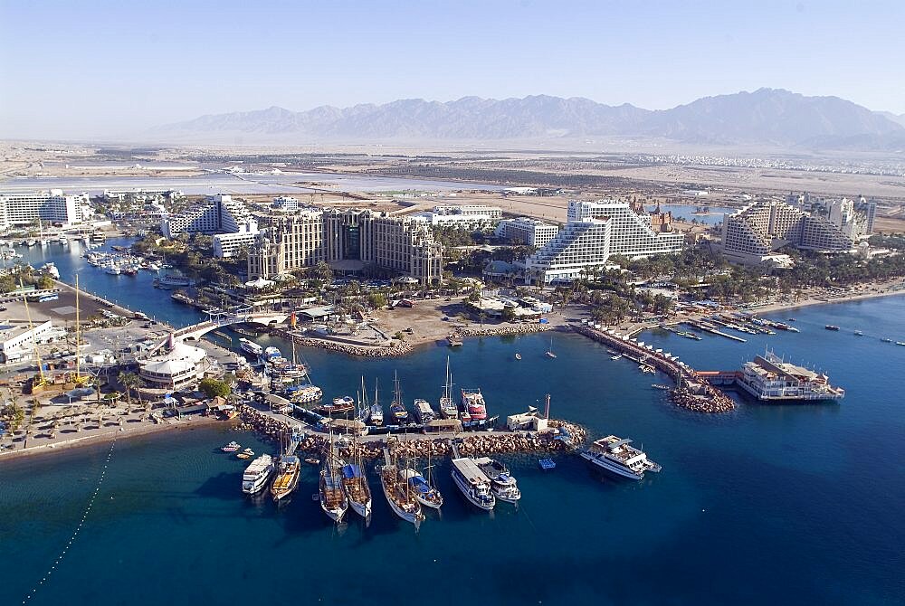Aerial photograph of Eilat's marina, Israel