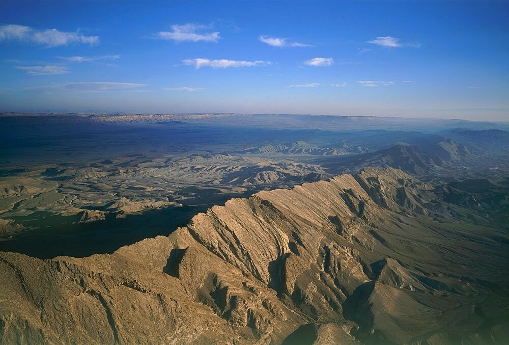 Aerial Ramon crater in the Negev desert, Israel