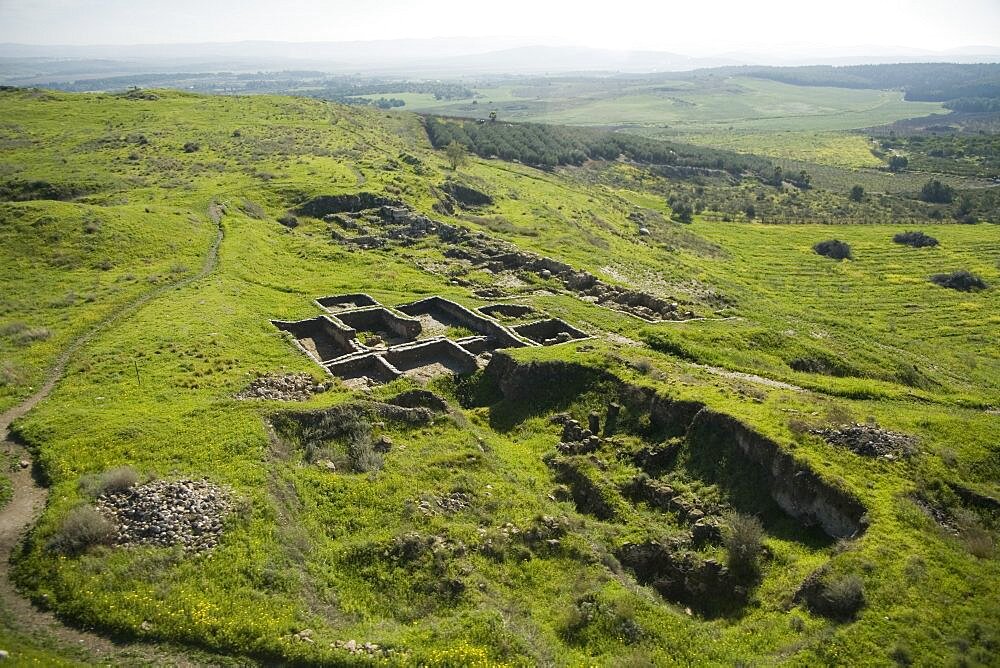 Aerial Prehistoric site of Yarmuth in the Plain, Israel