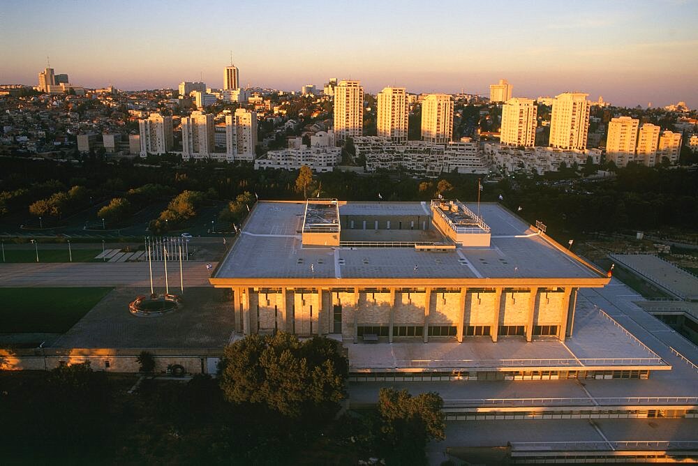 Aerial photograph of Israel's parliament in Jerusalem, Israel