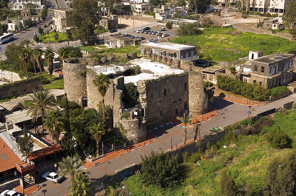 Aerial city of Tiberias in the Sea of Galilee, Israel