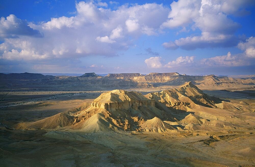 Aerial photograph of mount Yelek in the Ramon crater, Israel