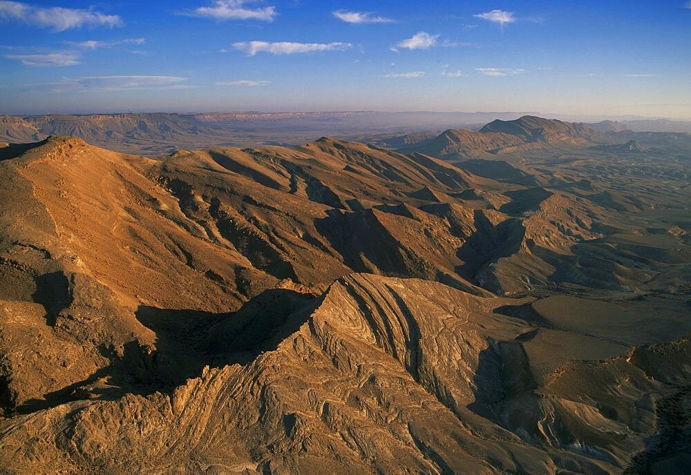 Aerial southern wall of the Ramon crater, Israel