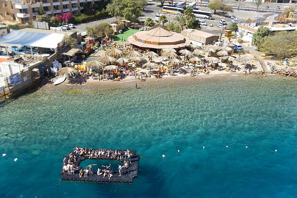 Aerial photograph of a beach in Eilat, Israel