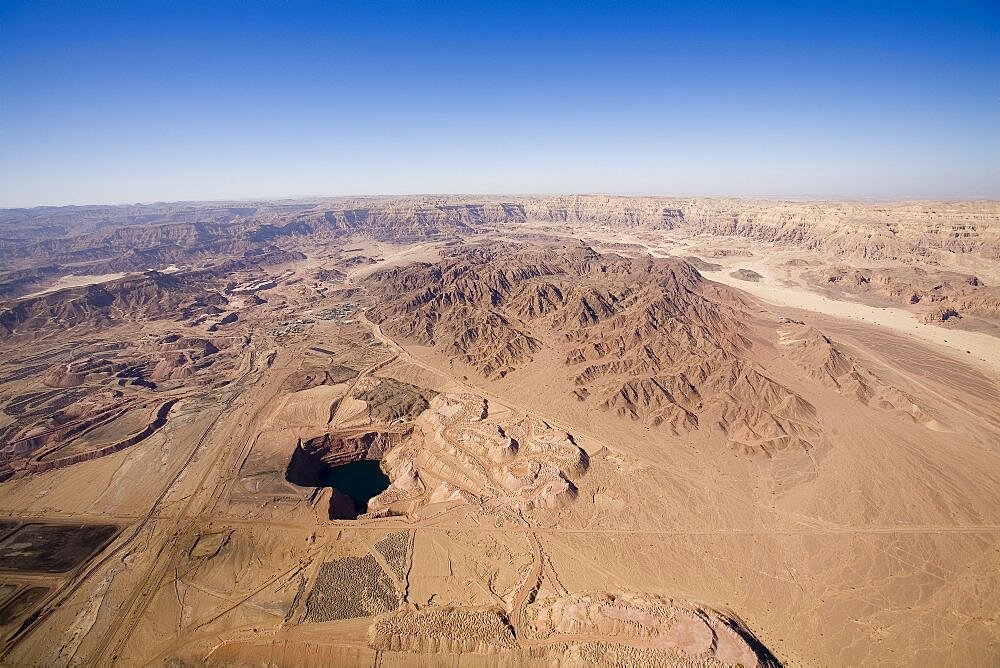 Aerial photograph of Timna valley in the Arava, Israel