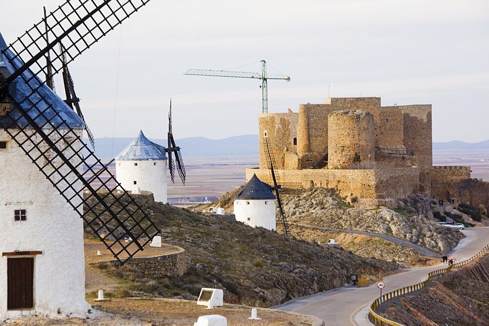 Famous windmills of the city of consuegra in the province of toledo, castilla la mancha, Spain