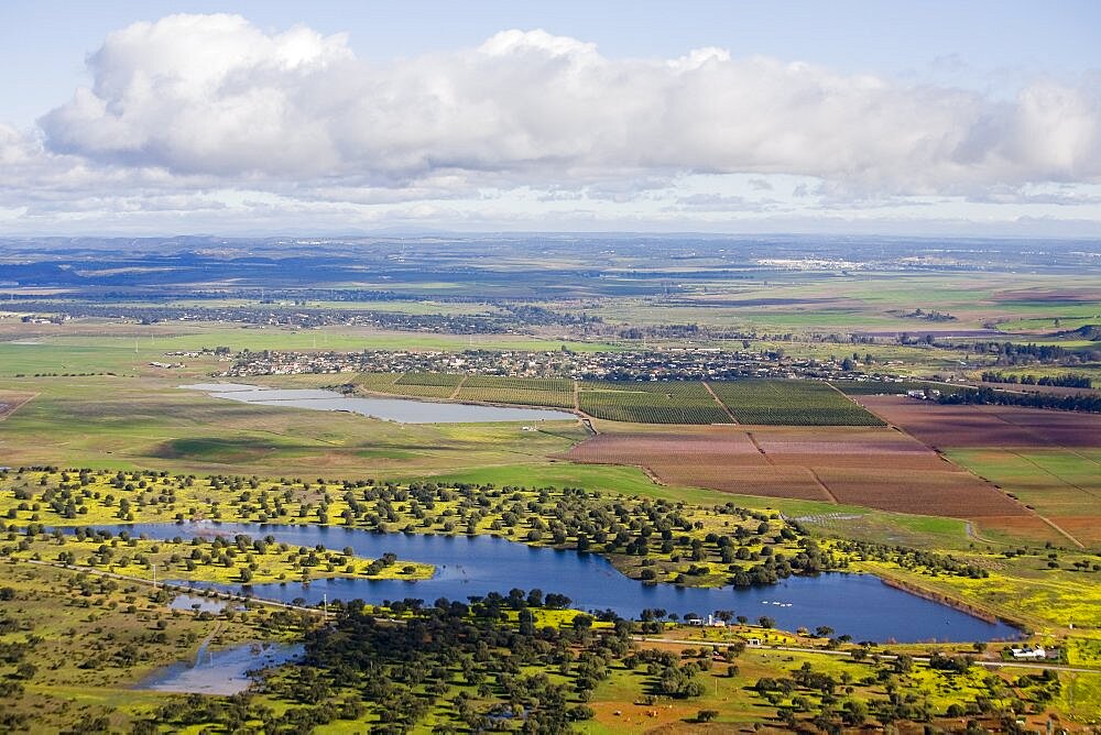 Aerial photograph of the solnova solar fields in andalusia, Spain