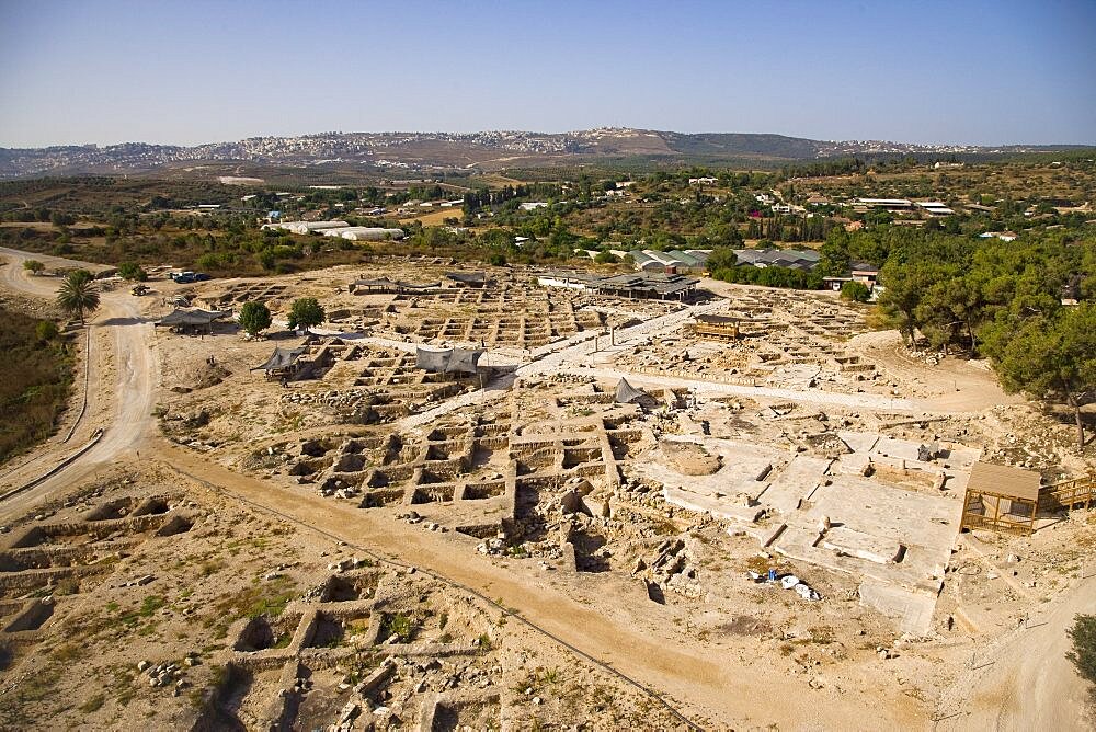 Aerial photograph of the archeologic site of sepphoris in the lower galilee, Israel