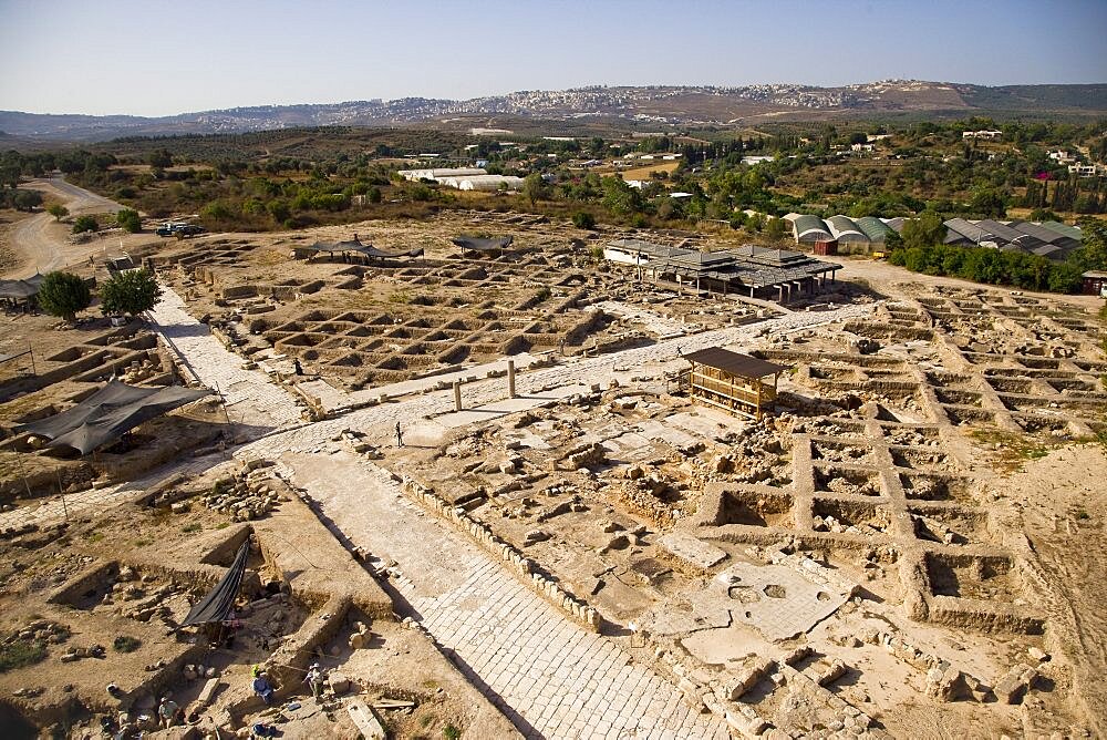 Aerial photograph of the archeologic site of sepphoris in the lower galilee, Israel