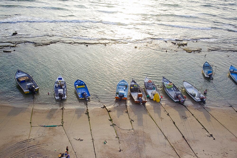 Aerial photograph of the coastline of Givat Olga in the Coastal plain, Israel