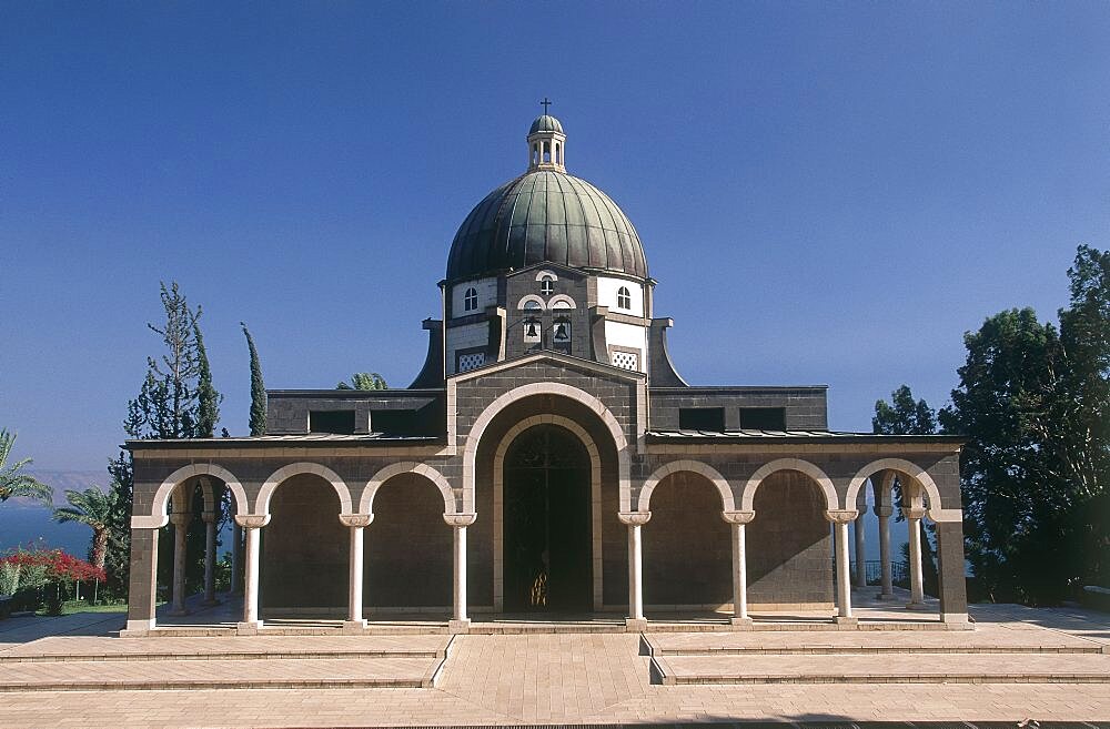 Photograph of the church of the Beatitudes near the Sea of Galilee, Israel