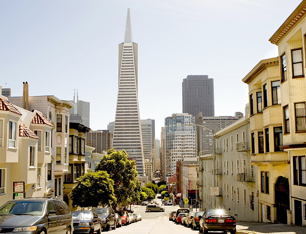 The Transamerica Tower Pyramid in the financial district of downtown San Francisco, California, United States of America, North America