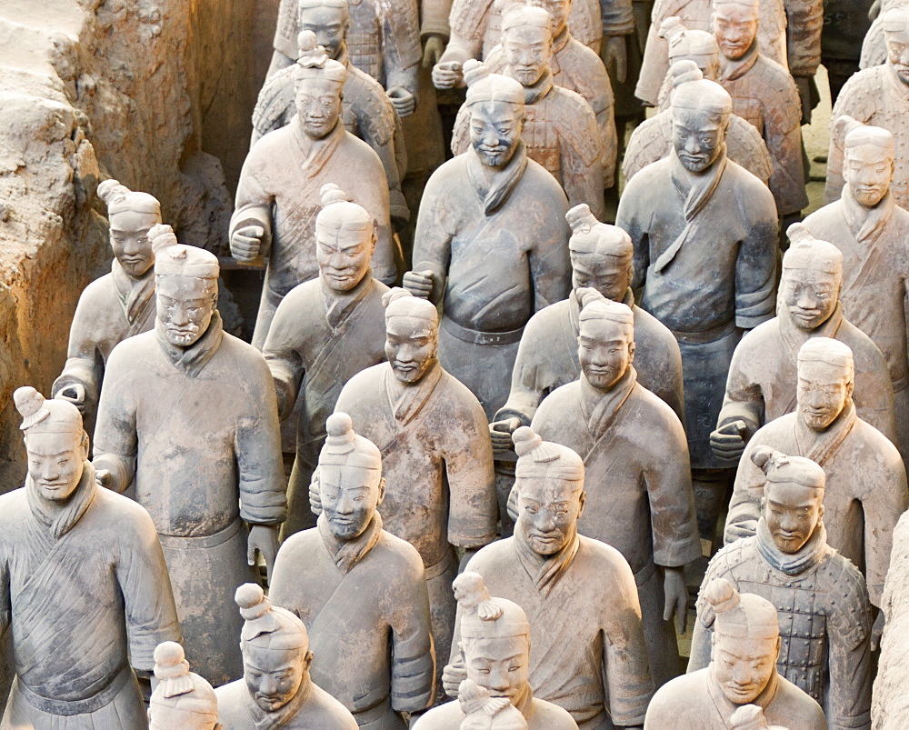 Terracotta warrior figures in the Tomb of Emperor Qinshihuang, Xi'an, Shaanxi Province, China