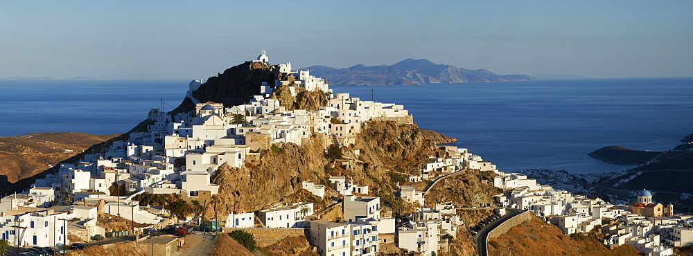 Hora, the main town on Serifos on a rocky spur, Serifos Island, Cyclades, Greek Islands, Greece, Europe