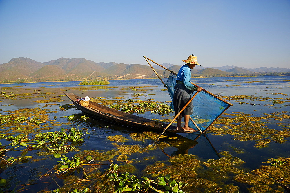 Fisherman on Inle Lake, Shan State, Myanmar (Burma), Asia