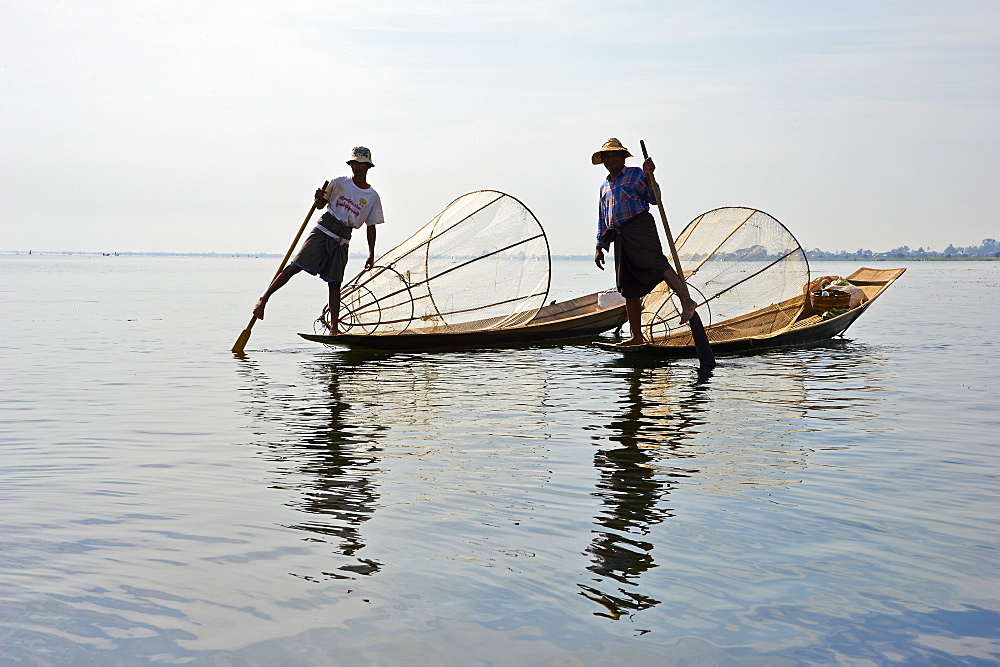 Fisherman on Inle Lake, Shan State, Myanmar (Burma), Asia