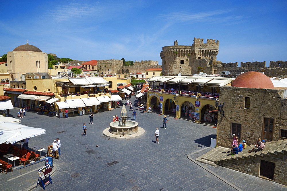 Ipocratous (Hippocrates) Square, UNESCO World Heritage Site, Rhodes City, Rhodes, Dodecanese, Greek Islands, Greece, Europe