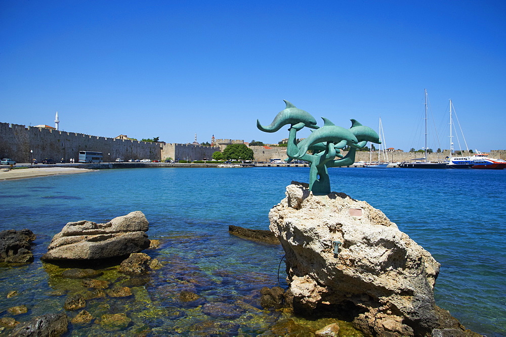 Fortress and the Palace of the Grand Masters, UNESCO World Heritage Site, Rhodes City, Rhodes, Dodecanese, Greek Islands, Greece, Europe