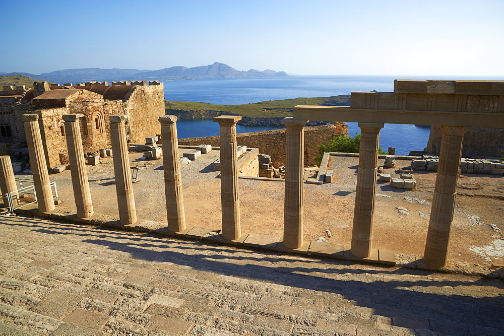 Lindos Acropolis, Lindos, Rhodes, Dodecanese, Greek Islands, Greece, Europe