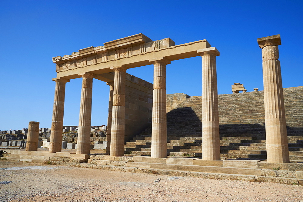 Lindos Acropolis, Lindos, Rhodes, Dodecanese, Greek Islands, Greece, Europe