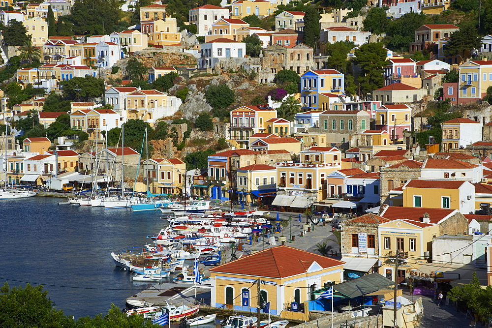 Gialos harbour, Symi, Dodecanese, Greek Islands, Greece, Europe