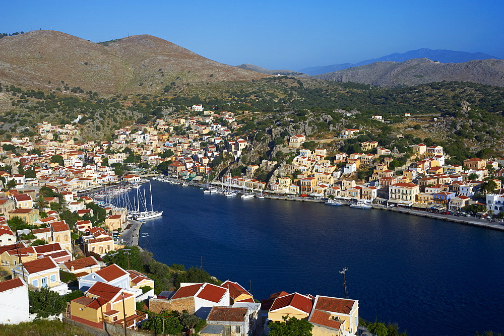 Gialos harbour, Symi, Dodecanese, Greek Islands, Greece, Europe