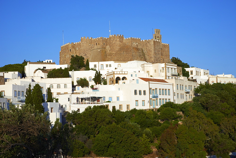 Agios Ioanis Theologos (Monastery of St. John the Theologian), UNESCO World Heritage Site, Patmos, Dodecanese, Greek Islands, Greece, Europe