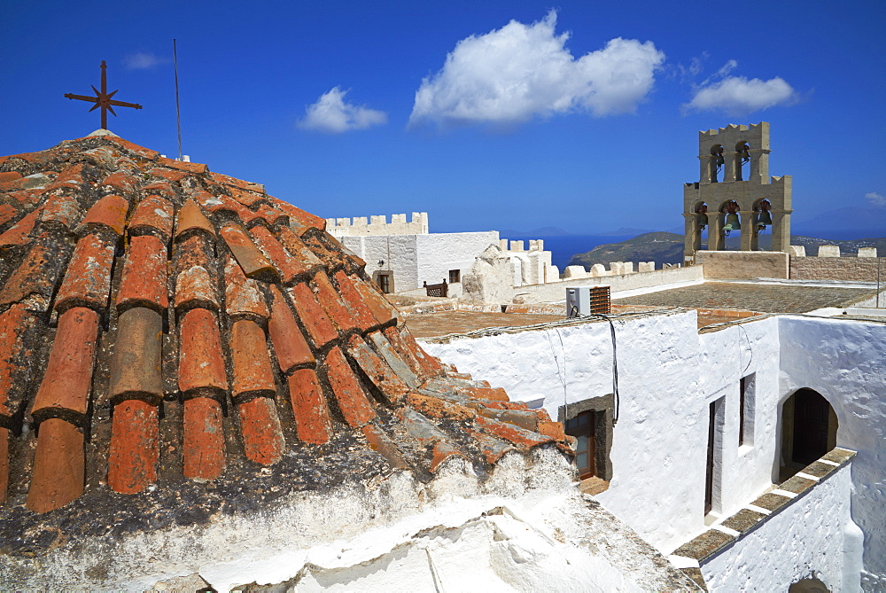 Agios Ioanis Theologos (Monastery of St. John the Theologian), UNESCO World Heritage Site, Patmos, Dodecanese, Greek Islands, Greece, Europe