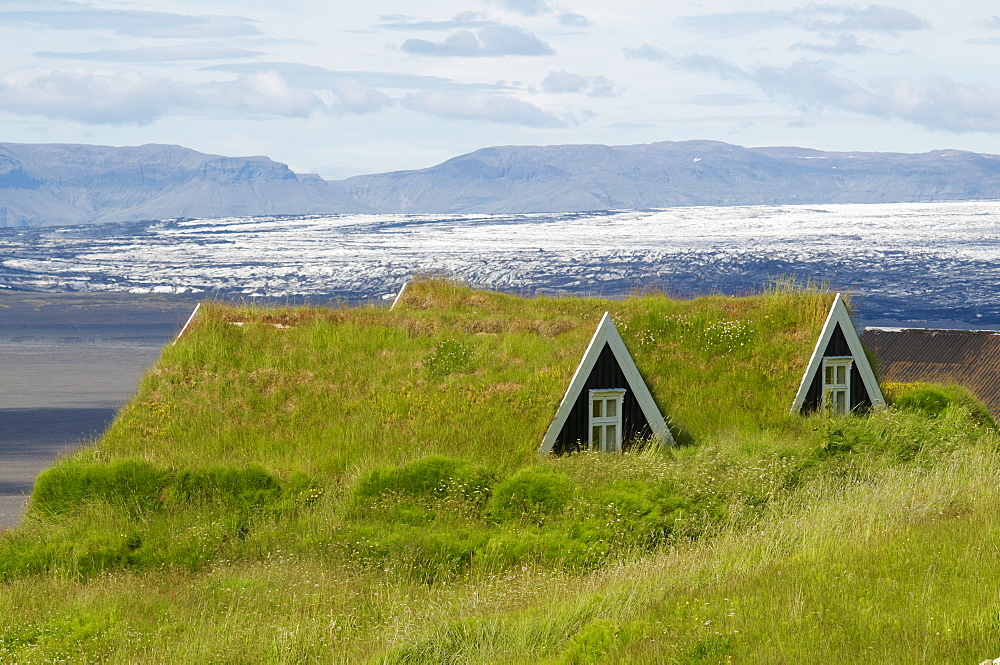 Traditional farm, Skaftafell, Iceland, Polar Regions