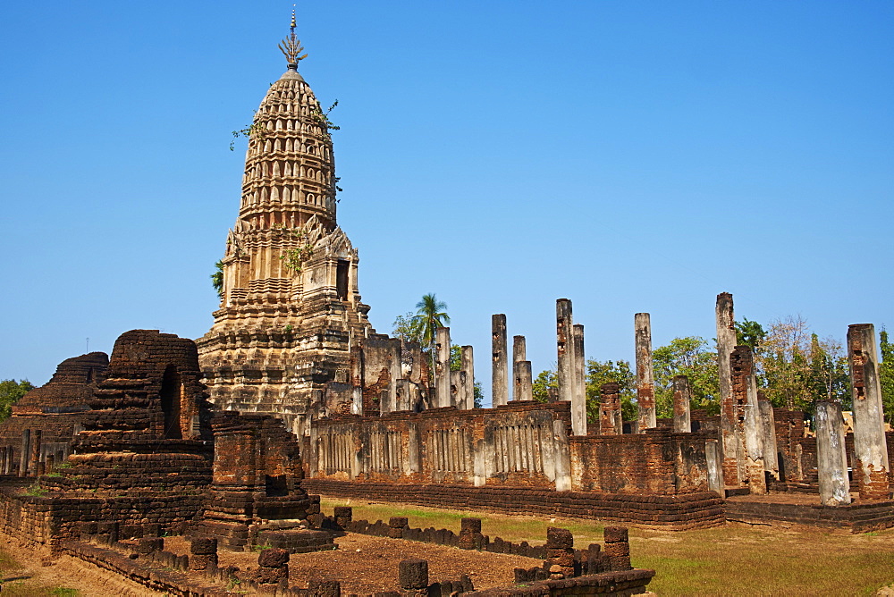 Wat Mahatat Temple, ancient city Si Satchanalai, UNESCO World Heritage Site, Sukhothai Province, Thailand, Southeast Asia, Asia