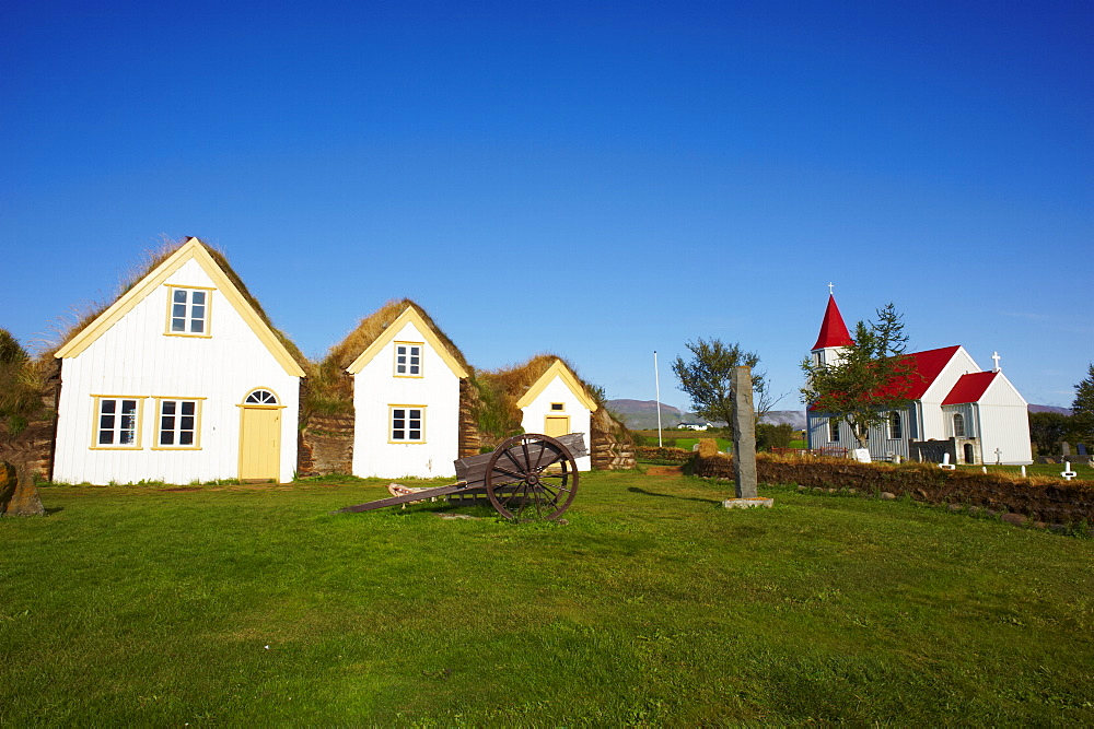 Traditional farm of Glaumbaer around Varmahlid, Iceland, Polar Regions