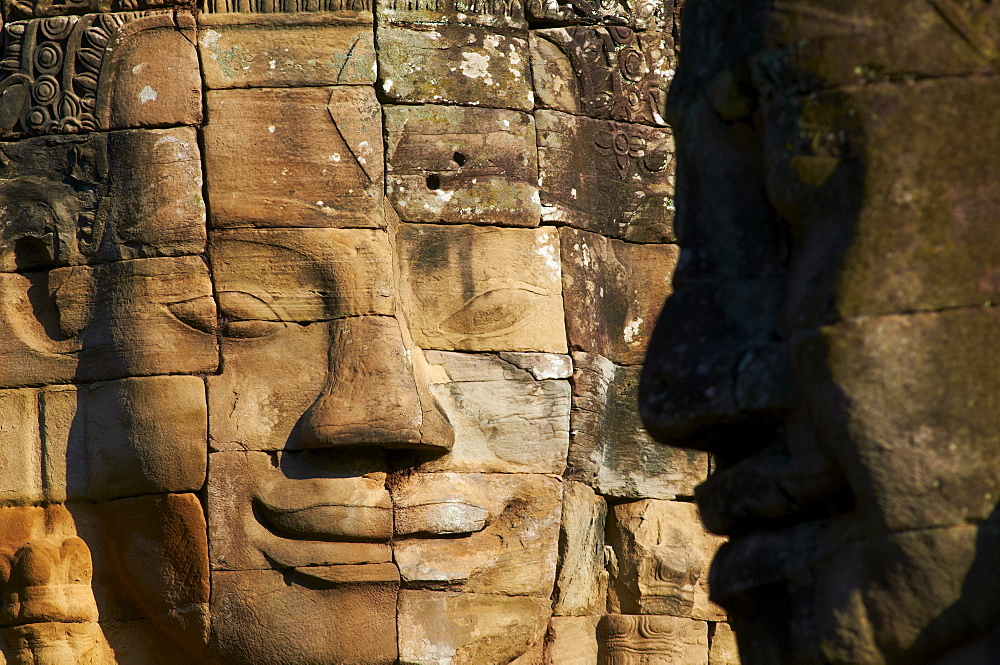 Detail of sculpture, Bayon temple, dating from the 13th century, Angkor, UNESCO World Heritage Site, Siem Reap, Cambodia, Indochina, Southeast Asia, Asia