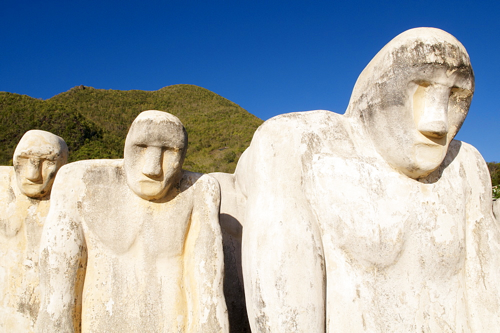 Memorial for drowned slaves, Anse Cafard, Le Diamant, Martinique, French Overseas Department, Windward Islands, West Indies, Caribbean, Central America