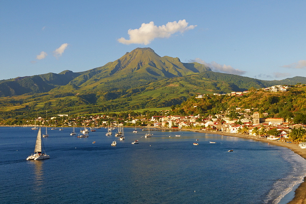 St. Pierre and the Mount Pelee, 1397m, Martinique, French Overseas Department, Windward Islands, West Indies, Caribbean, Central America