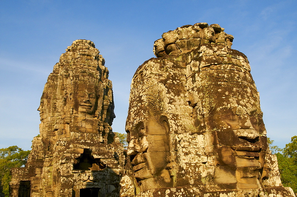 Detail of sculptures, Bayon temple, dating from the 13th century, Angkor, UNESCO World Heritage Site, Siem Reap, Cambodia, Indochina, Southeast Asia, Asia