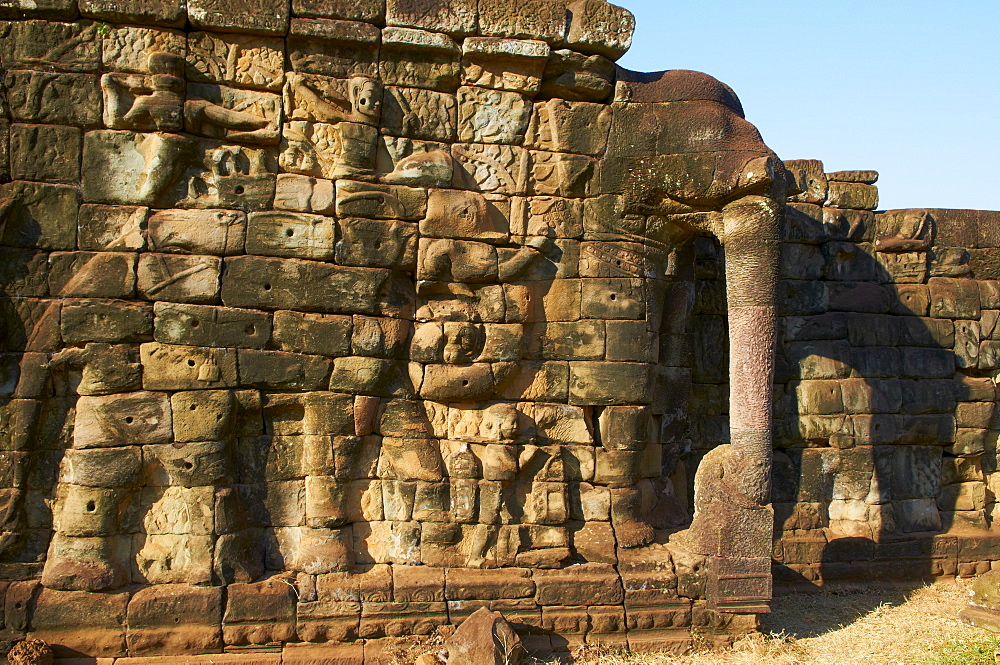 Terrace of the Elephants, Angkor Thom, Angkor, UNESCO World Heritage Site, Siem Reap, Cambodia, Indochina, Southeast Asia, Asia