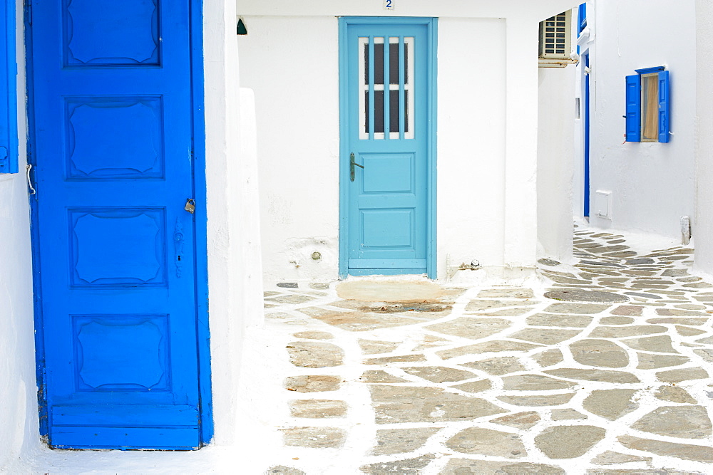 Doors and windows, Chora, Mykonos town, Mykonos, Cyclades, Greek Islands, Greece, Europe