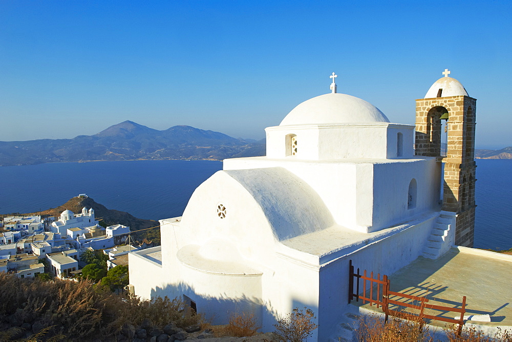 Kastro and the church Ipapanti, Plaka, old village, Milos, Cyclades Islands, Greek Islands, Aegean Sea, Greece, Europe