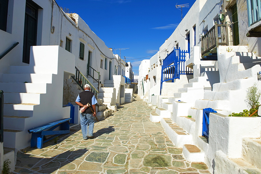 The Chora village, Kastro, Folegandros, Cyclades Islands, Greek Islands, Greece, Europe,