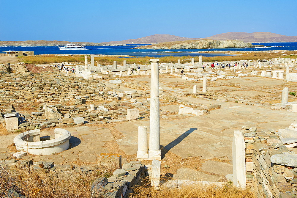 Archaeological site, Delos, UNESCO World Heritage Site, Cyclades Islands, Greek Islands, Aegean Sea, Greece, Europe