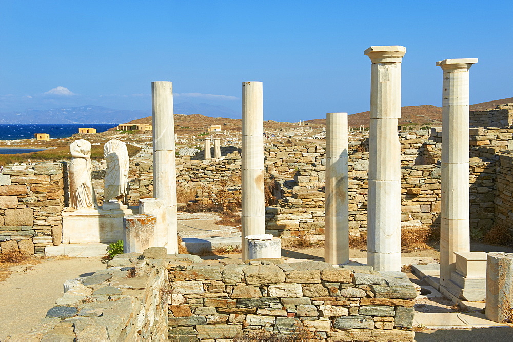 House of Cleopatra, Quarter of the Theatre, Delos, UNESCO World Heritage Site, Cyclades Islands, Greek Islands, Greece, Europe