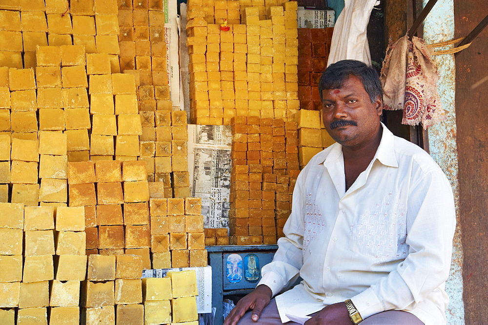 Sugar for sale, Devaraja market, Mysore, Karnataka, India, Asia