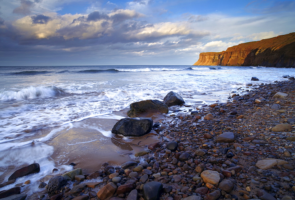 Dramatic weather on a winter evening at Saltburn, North Yorkshire, Yorkshire, England, United Kingdom, Europe