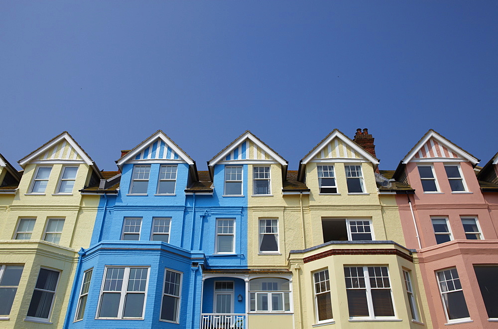 Colourful seafront houses at Aldeburgh, Suffolk, England, United Kingdom, Europe