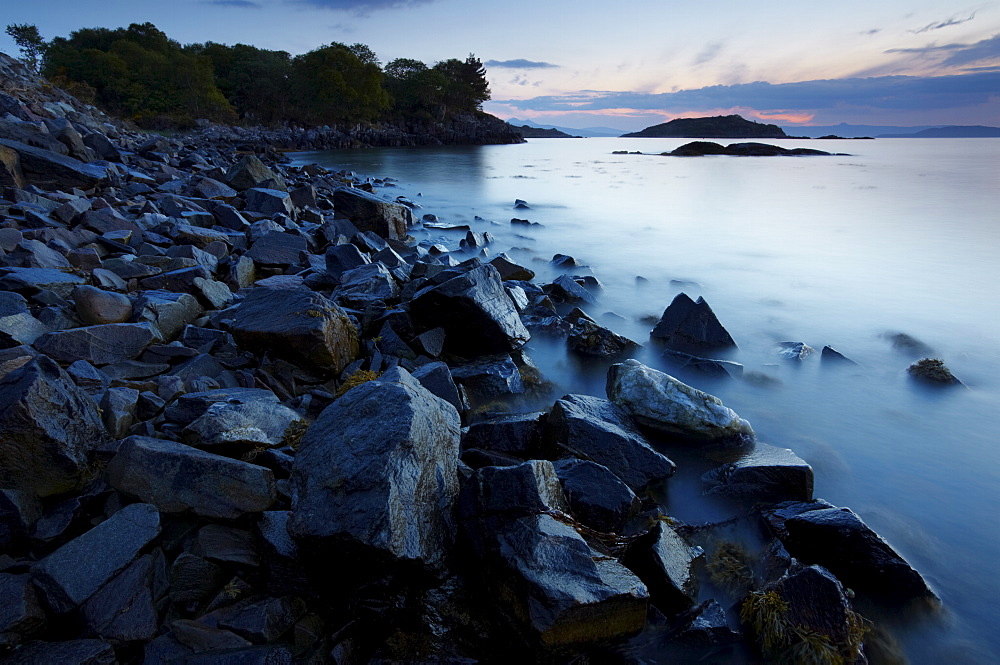 A view towards the Isle of Skye from Badicaul, Lochalsh, Scotland, United Kingdom, Europe