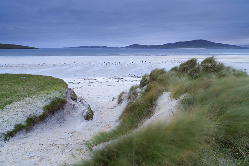 A moody and windy morning at Seleibost beach, Isle of Harris, Outer Hebrides, Scotland, United Kingdom, Europe