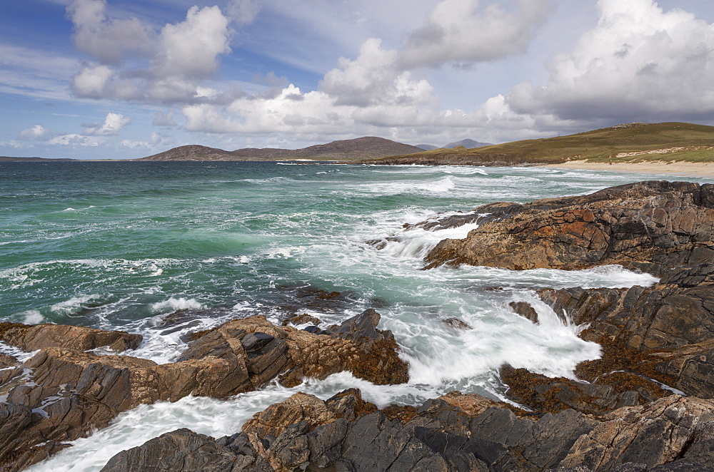 Stormy conditions at Traigh Iar on the Isle of Harris, Outer Hebrides, Scotland, United Kingdom, Europe